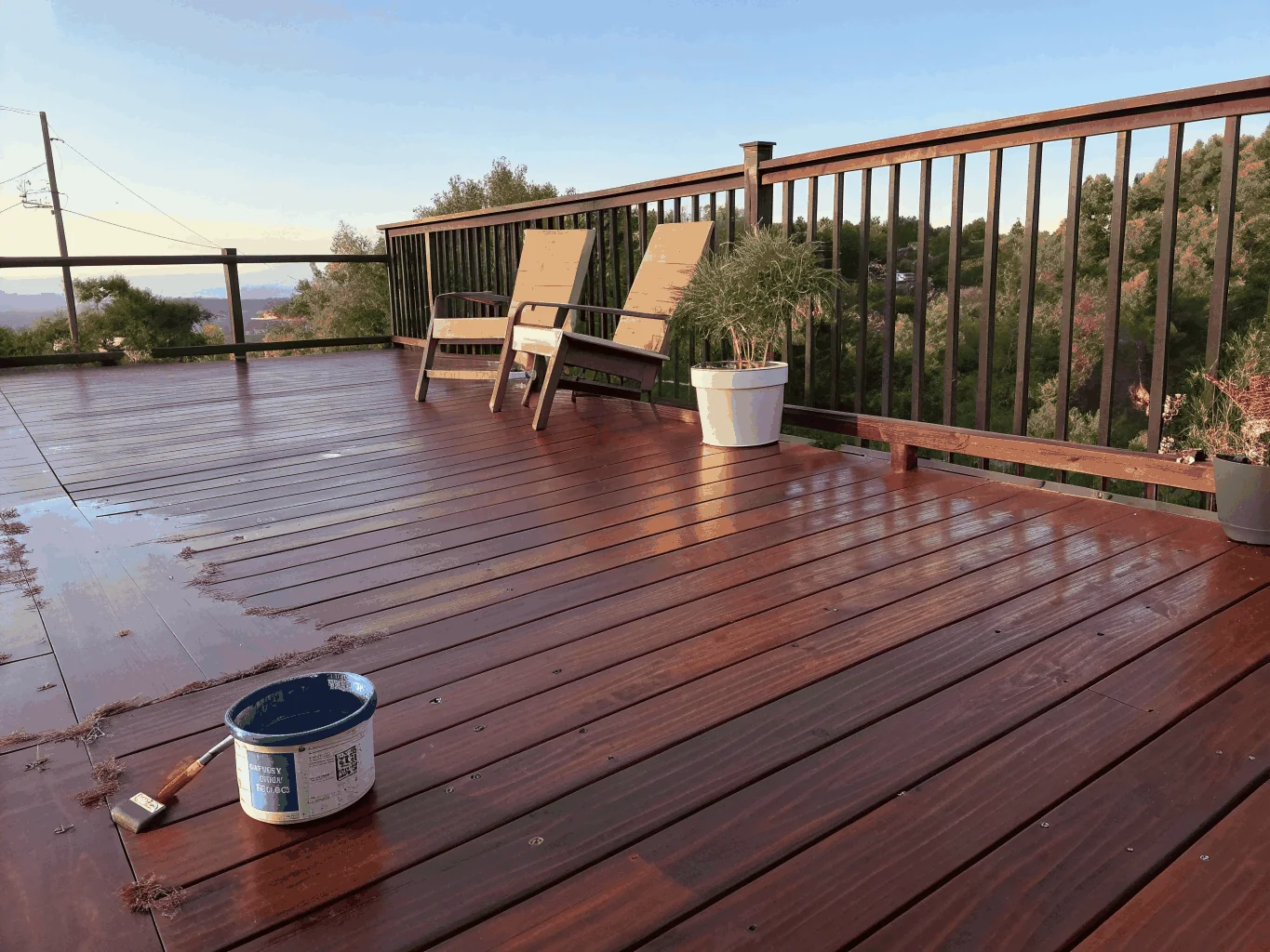 Residential deck and fence staining by Paint Pros