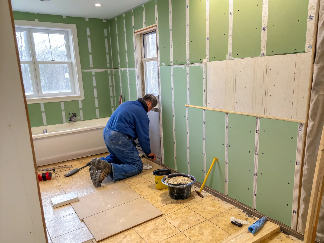 Residential drywall installation and finishing