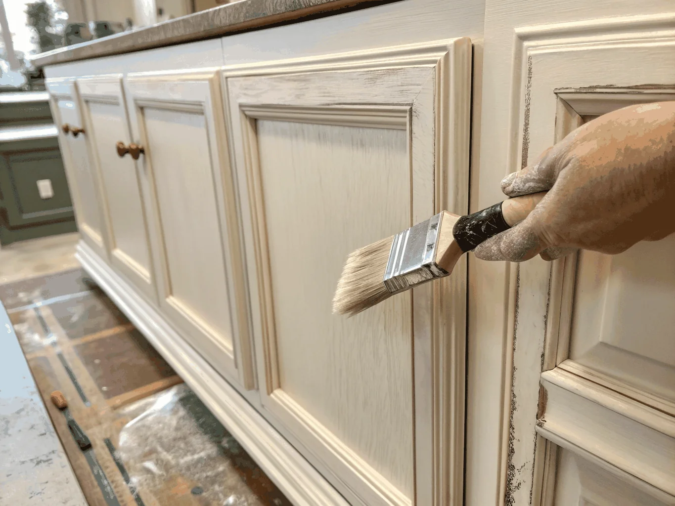 Smooth painted cabinetry and trim finish
