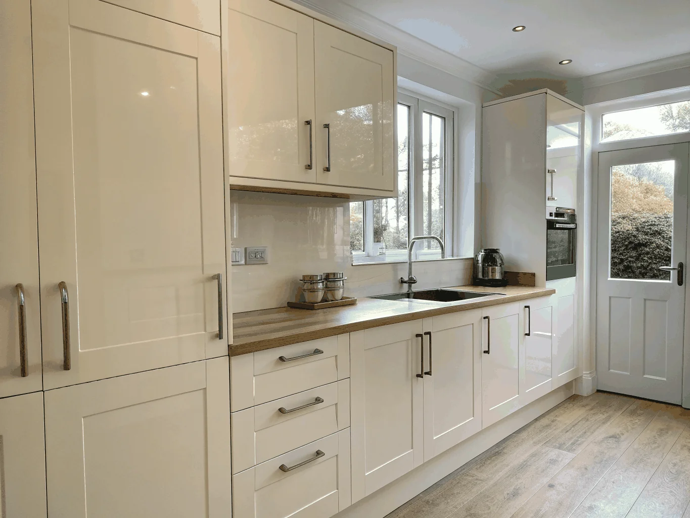Refinished residential kitchen cabinetry